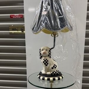 Black and White Checkered Dog Table Lamp. Set of 2 missing 1.